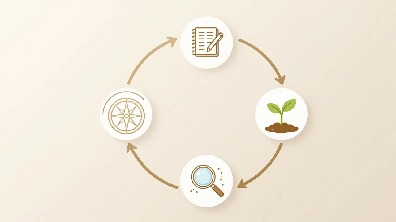 Circular diagram showing cyclical wellness improvement process